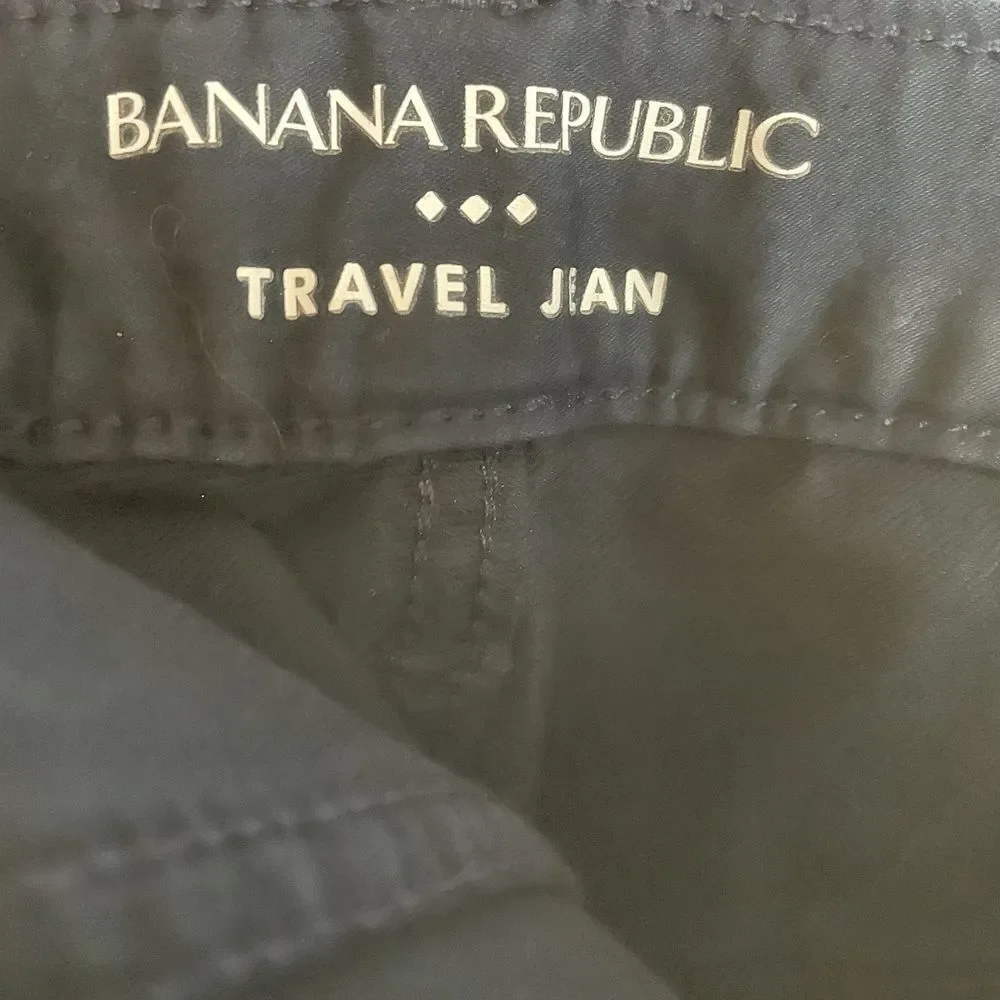 Banana Republic Men's Travel Jeans Navy‎ Blue 34x34 Athletic Fit
